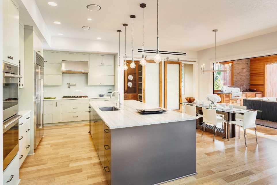 Luxury kitchen with linear and round air diffuser