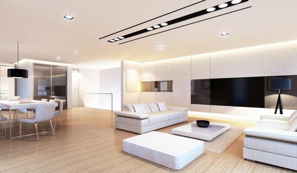Modern luxury living room with seamless discreet air vents