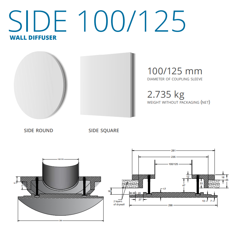 Side Round Diffuser